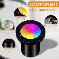 Aoaxl Low Voltage Landscape Lighting 10W Rgb Landscape Lights With Color Changing 12V24V Waterproof Outdoor Inground Lights