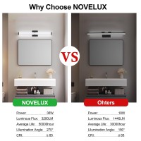 Novelux 32 Inch Bathroom Vanity Light 27003000350040005000K Dimmable Black Modern Matte For Vanity Lighting Over Mirror Led