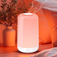 Smart Touch Bedside Table Lamp Multicolor Warm Lights 3600Ma Cordless Small Table Lamp Rechargeable 7 Colors Fully Dimm