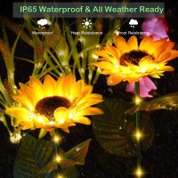 Solar Outdoor Lights, Xrr Solar Sunflower Lights For Garden Decor Waterproof Solar Flower Lights Outside For Yard Patio Landscape Patio Walkway