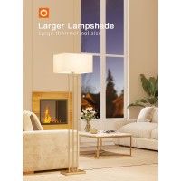 Addlon Gold Floor Lamps For Living Room Tall Modern Standing Lamp With Linen Shade Decorative Simple Design Floor Lamps For Be