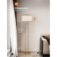 Addlon Gold Floor Lamps For Living Room Tall Modern Standing Lamp With Linen Shade Decorative Simple Design Floor Lamps For Be