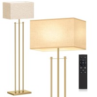 Addlon Floor Lamps For Living Room With Remote Modern Standing Lamp With Linen Shade Decorative Simple Design Floor Lamps For