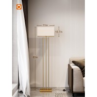 Addlon Floor Lamps For Living Room With Remote Modern Standing Lamp With Linen Shade Decorative Simple Design Floor Lamps For