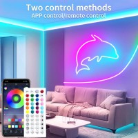 Yeewhale 100Ft Led Neon Lights 24V Ip65 Waterproof Flexible Rgb Led Neon Rope Lights With Remote Control App Control Neon Led St