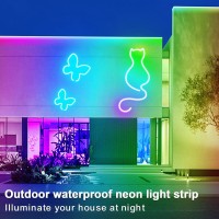 Yeewhale 100Ft Led Neon Lights 24V Ip65 Waterproof Flexible Rgb Led Neon Rope Lights With Remote Control App Control Neon Led St