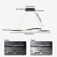 Likflyer Led Pendant Light Modern Chandelier Dimmable Black Led Chandelier For Dining Room Light Fixture Over Table Modern Kitc