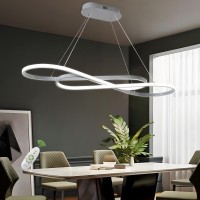 Modern Led Chandelier Dining Room Pendant Light Dimmable Creative Chandelier Remote Control Colorbrightness 30006000K Adjustab