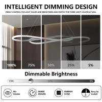 Modern Led Chandelier Dining Room Pendant Light Dimmable Creative Chandelier Remote Control Colorbrightness 30006000K Adjustab