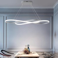 Modern Led Chandelier Dining Room Pendant Light Dimmable Creative Chandelier Remote Control Colorbrightness 30006000K Adjustab