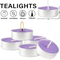 Wponszu 100 Pack Tea Lights Scented Candles Set Lavender Mini Votive Candles Bulk For Anniversaries Weddings Meditation 4 Hou