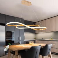 Gold Led Chandelier For Kitchen Island Lighting Dimmable Modern Chandelier For Dining Room L394 Modern Led Pendant Light Fix