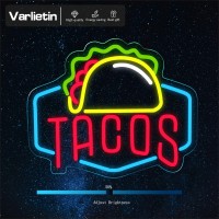 Tacos Neon Sign For Wall Decor Taco Open Led Neon Signs Lights For Mexican Restaurant Pizzeria Kitchen Restaurant Coffee Bar Pa