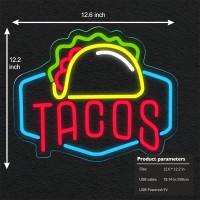 Tacos Neon Sign For Wall Decor Taco Open Led Neon Signs Lights For Mexican Restaurant Pizzeria Kitchen Restaurant Coffee Bar Pa