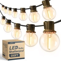 Addlon 200Ft4Pack50Ft Led Outdoor String Lights G40 Globe Patio Lights 2200K Dimmable With 108 Shatterproof Bulbs8 Spare