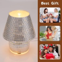 Coosa Mosaic Mushroom Lamp Small Bedside Table Lampsmall Desk Lamp With Warm Incandescent Bulb 9 Inch Nightstand Light For Bedr