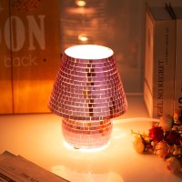 Coosa Mosaic Mushroom Lamp Small Bedside Table Lampsmall Desk Lamp With Warm Incandescent Bulb 9 Inch Nightstand Light For Bedr