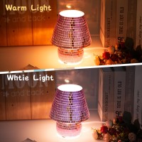 Coosa Mosaic Mushroom Lamp Small Bedside Table Lampsmall Desk Lamp With Warm Incandescent Bulb 9 Inch Nightstand Light For Bedr