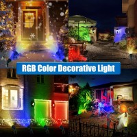 Holeva Halloween Spotlight Outdoor 2700K Warm White Led Landscape Spot Lights With Rgb 3 Multicolor Lenses Ip67 Waterproof 12