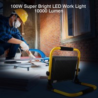 Ouside 100W Led Work Light 10000Lm Construction Light With 1575 In Cable 700W Equivalent 6500K Portable Working Lights With S