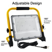 Ouside 100W Led Work Light 10000Lm Construction Light With 1575 In Cable 700W Equivalent 6500K Portable Working Lights With S