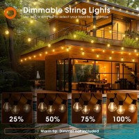 Addlon 100Ft2Pack50Ft Led Outdoor String Lights G40 Globe Patio Lights 2200K Dimmable With 54 Shatterproof Bulbs4 Spare