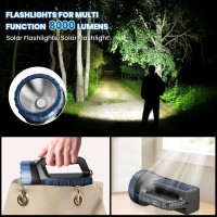 Solar Flashlights Solar Flashlight Flashlights For Multi Function 8000 Lumens Led Flashlight With Emergency Strobe Light Emerge