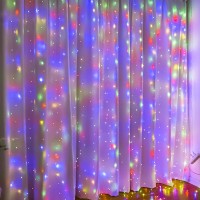 Zsjwl 300 Led Multicolor Curtain Fairy Lights With Remote 8 Modes 98 98 Ft Waterproof Usb Plug In Copper Wire Lights For B