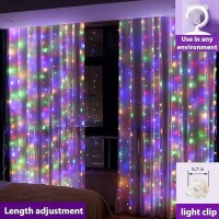 Zsjwl 300 Led Multicolor Curtain Fairy Lights With Remote 8 Modes 98 98 Ft Waterproof Usb Plug In Copper Wire Lights For B