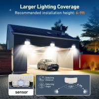 Lotmos Motion Sensor Outdoor Solar Lights - Ip65 Waterproof Motion Flood Lights With Remote - Bright 6500K 234 Led 3 Modes - Solar Powered Security Lights For Outside Garden Shed Yard - 3 Pack