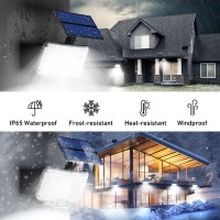 Lotmos Motion Sensor Outdoor Solar Lights - Ip65 Waterproof Motion Flood Lights With Remote - Bright 6500K 234 Led 3 Modes - Solar Powered Security Lights For Outside Garden Shed Yard - 3 Pack