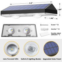 Mancra Solar Fence Lights Outdoor 6 Pack Waterproof Solar Deck Lights 3000K4500K6000K Dusk To Dawn Solar Lights For Outside