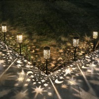 Neemor Solar Pathway Lights 6 Pack Star Moon Solar Lights Waterproof Solar Garden Light For Yard Lawn Path Patio Outdoor Garden