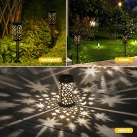 Neemor Solar Pathway Lights 6 Pack Star Moon Solar Lights Waterproof Solar Garden Light For Yard Lawn Path Patio Outdoor Garden