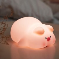 Pp Piggy Night Light For Kids,3 Colors Silicone Nursery Night Lights,1200Mah Rechargeable Cute Lamp,Timer Baby Night Light For Boy And Girls Women Bedrooms, Living Room,Kids Gifts Kawaii Decor