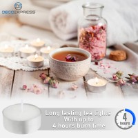 Tealight Candles Multipack Of 200, 100 Or 50, 8 Hours Or 4 Hours Burning Time - Red/White Tea Lights Candles Unscented (White 200/4 Hour)