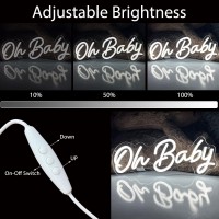 Oh Baby Neon Signs For Wall Decor Dimmable Baby Led Neon Light Up Sign Usb Powered Oh Baby Sign For Wedding Oh Baby Neon Sign F