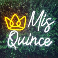 Mis Quince Neon Sign Led Mis Quinceanera Neon Sign With Crown Dimmable Mis Xv Neon Sign Light Mis 15 Aos Letrero Quinceanera