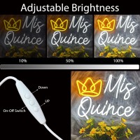 Mis Quince Neon Sign Led Mis Quinceanera Neon Sign With Crown Dimmable Mis Xv Neon Sign Light Mis 15 Aos Letrero Quinceanera