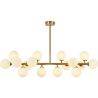 Actiwoqi Mid Century Modern Chandeliers Pendant Lights 16-Light Globe Sputnik Chandeliers Gold Magic Bean Molecular Ceiling Hanging Lightingfor Living Room Dining Room Farmhouse