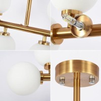 Actiwoqi Mid Century Modern Chandeliers Pendant Lights 16-Light Globe Sputnik Chandeliers Gold Magic Bean Molecular Ceiling Hanging Lightingfor Living Room Dining Room Farmhouse