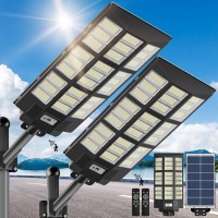 6000W Solar Street Lights Outdoor 7000K Solar Parking Lot Lights Commercial Dusk To Dawn Solar Lights Outdoor Waterproof Remo