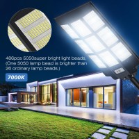 6000W Solar Street Lights Outdoor 7000K Solar Parking Lot Lights Commercial Dusk To Dawn Solar Lights Outdoor Waterproof Remo