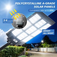 6000W Solar Street Lights Outdoor 7000K Solar Parking Lot Lights Commercial Dusk To Dawn Solar Lights Outdoor Waterproof Remo