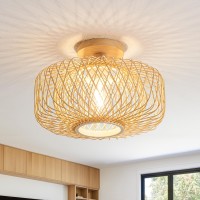 Tbaoinla 13 Handwoven Rattan Light Fixture Bedroom Light Fixture Boho Light Fixture Living Room Gold Light Fixture Hallway Ki