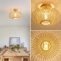 Tbaoinla 13 Handwoven Rattan Light Fixture Bedroom Light Fixture Boho Light Fixture Living Room Gold Light Fixture Hallway Ki