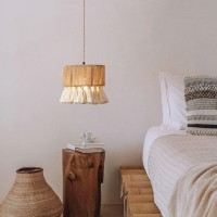 Guanshan Hand-Woven Hemp Rope Chandelier Lamps Retro Chandeliers, Tassel Suction Ceiling Lamps, Decorative Chandelier Lamps In Bedroom Living Room