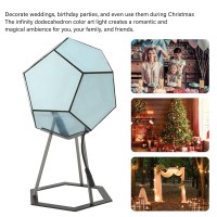 Diyeeni Dodecahedron Light With Stand, Led Night Light Lamp For Kids Room, Bedroom, Living Room, Table Desktop, Multicolor Decorative Mirror Art Night Light