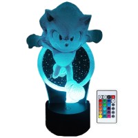 Cartoon Character Sonic Hedgehog 3D Led Lamp Touch Base With Remote Control 16 Colors 4 Lighting Modes Night Lamp Ideal For Gift, Special Dates