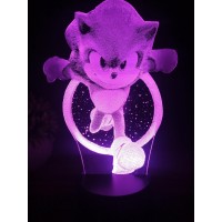 Cartoon Character Sonic Hedgehog 3D Led Lamp Touch Base With Remote Control 16 Colors 4 Lighting Modes Night Lamp Ideal For Gift, Special Dates